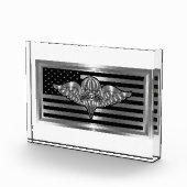 Parachute Rigger met Amerikaanse vlag Fotoblokken (Rechts)