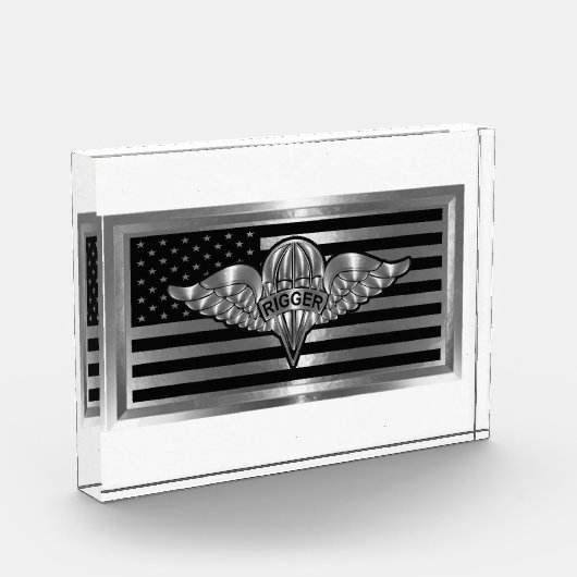 Parachute Rigger met Amerikaanse vlag Fotoblokken (Links)