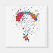 parachute skydiver in waterverf magneet (Voorkant)
