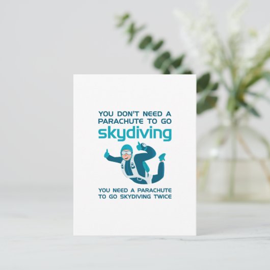 Parachute Skydiving Briefkaart (Staand voorkant)