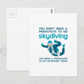 Parachute Skydiving Briefkaart (Voorkant / Achterkant)