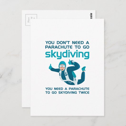 Parachute Skydiving Briefkaart (Voorkant / Achterkant)