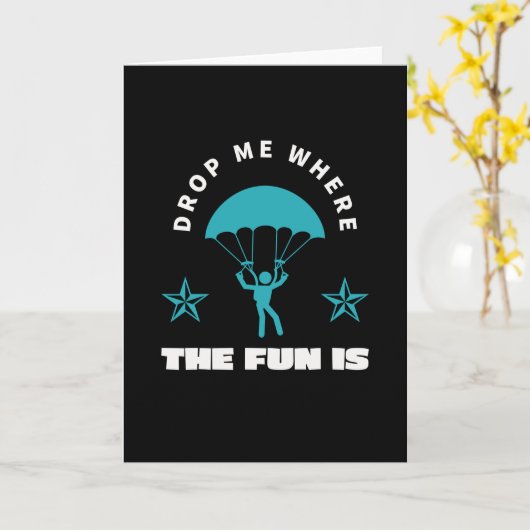 Parachute Skydiving Jump Funny Quote Kaart (Gele Bloem)