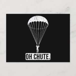 Parachute Skydiving Oh Chute Briefkaart