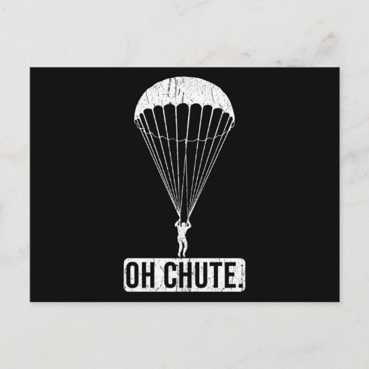 Parachute Skydiving Oh Chute Briefkaart (Voorkant)