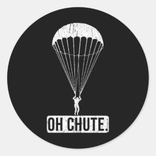 Parachute Skydiving Oh Chute Ronde Sticker