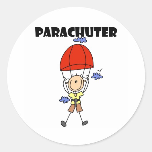 parachuter ronde sticker (Voorkant)