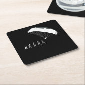 Parachutes die de evolutie aanwakkeren kartonnen onderzetters (Schuin)