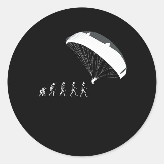 Parachutes die de evolutie aanwakkeren ronde sticker (Voorkant)
