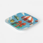 Parachutes voor het bezorgen van kerstcadeaus papieren bordje (Gebogen)