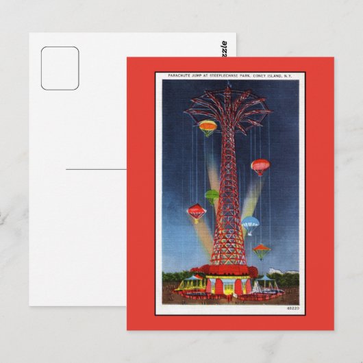  parachuteslag op Coney Island Briefkaart (Voorkant / Achterkant)