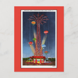 parachuteslag op Coney Island Briefkaart