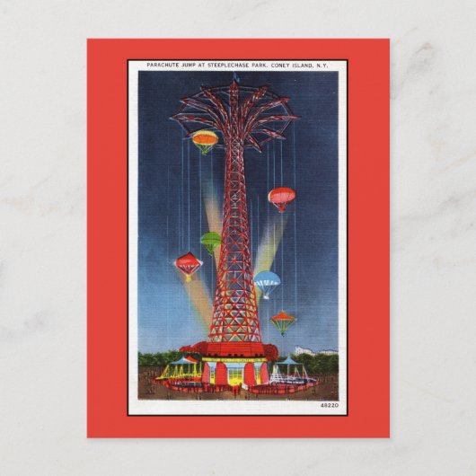  parachuteslag op Coney Island Briefkaart (Voorkant)
