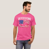 Parachutespringen Amerikaanse vlag Skydiving T-shirt (Voorkant volledig)