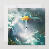 Parachutespringen over Niagara Herfsten in een man Kaart (Achterkant)