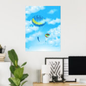 Parachutespringen Poster (Thuiskantoor)