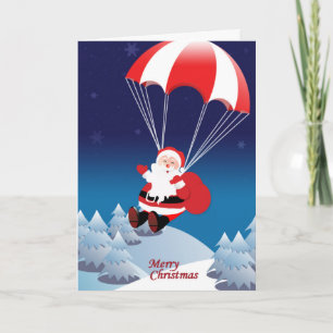 Parachutespringen Santa Feestdagen Kaart