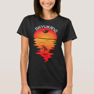 Parachutespringen Skydiving Vintage Zonsondergang T-shirt
