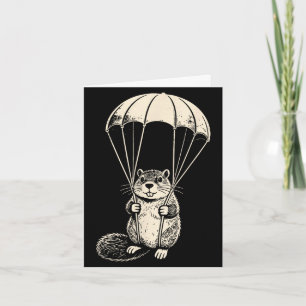 Parachutespringende bever grappige bever die uit h kaart