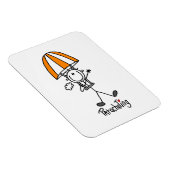 Parachutespringende stickfigure magneet (Rechterzijde)