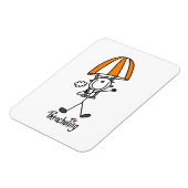 Parachutespringende stickfigure magneet (Linkerzijde)