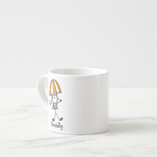 Parachutespringende Stickfiguur Espresso Kop (Links)