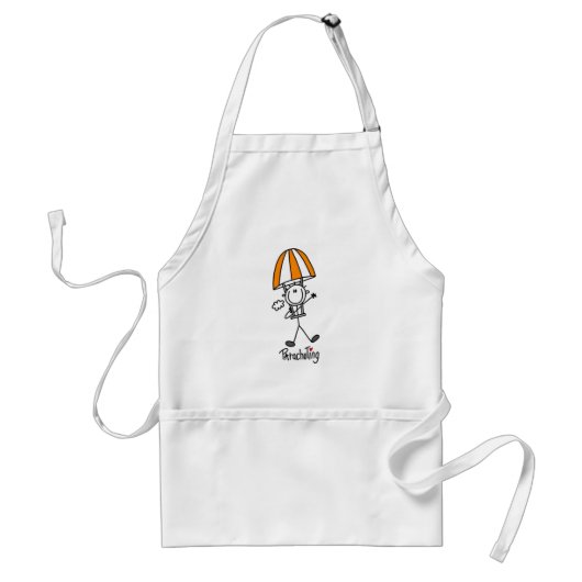Parachutespringende Stickfiguur Standaard Schort (Voorkant)
