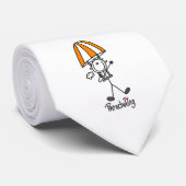 Parachutespringende Stickfiguur Stropdas (Opgerold)