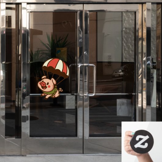 Parachutesprong Raamsticker (Kantoordeur)