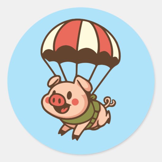 Parachutesprong Ronde Sticker (Voorkant)