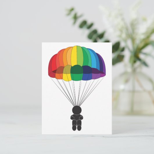 Parachuting Feestdagenkaart (Staand voorkant)
