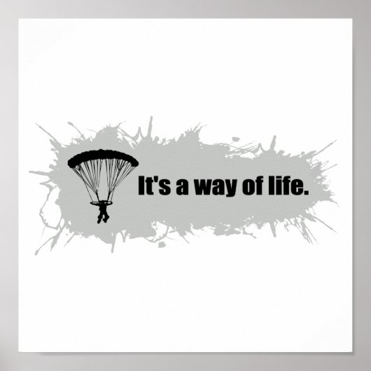 Parachuting is een manier van leven poster (Voorkant)
