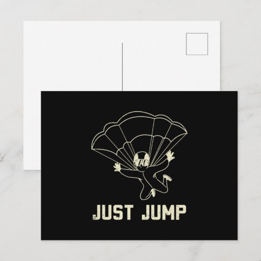Parachuting Just Jump Feestdagenkaart (Voorkant / Achterkant)