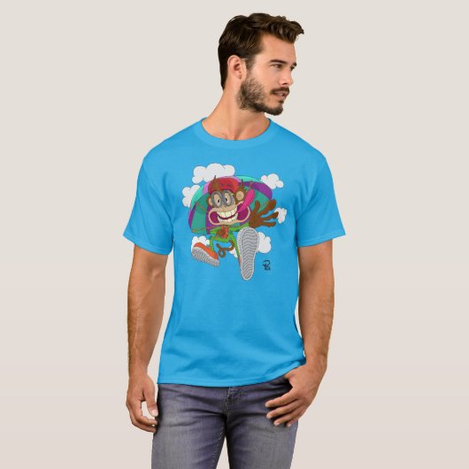 Parachuting Monkey T-shirt (Voorkant volledig)