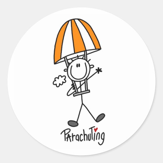 Parachuting Ronde Sticker (Voorkant)