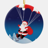 Parachuting Santa Keramisch Ornament (Voorkant)