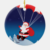 Parachuting Santa Keramisch Ornament (Achterkant)
