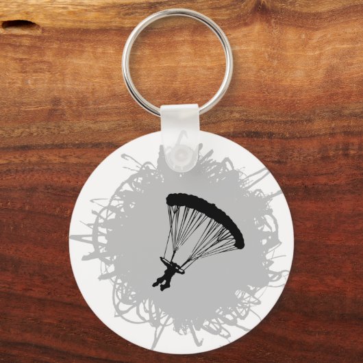 Parachuting Scribble Style Sleutelhanger (Voorkant)
