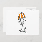 Parachuting Stick Figuur Briefkaart (Voorkant / Achterkant)