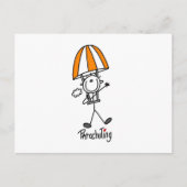 Parachuting Stick Figuur Briefkaart (Voorkant)