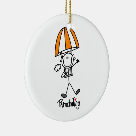 Parachuting Stick Figuur Keramisch Ornament (Rechts)