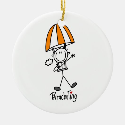 Parachuting Stick Figuur Keramisch Ornament (Voorkant)