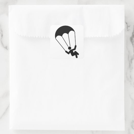 Parachuting Vierkante Sticker (Tas)