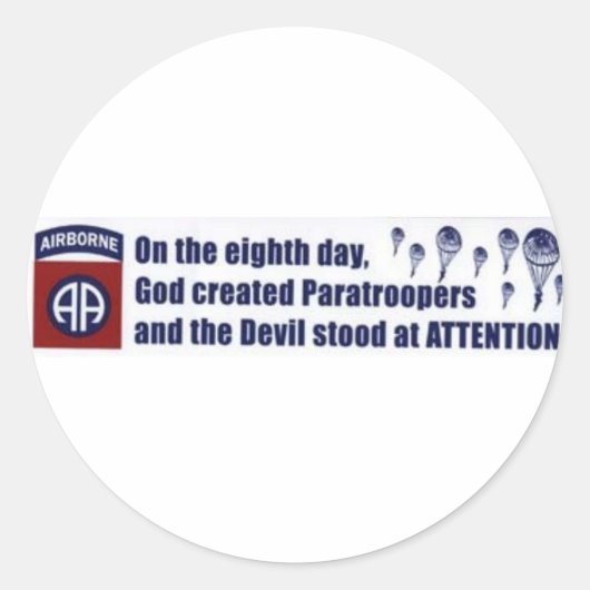 parachutist GRAPPIG Ronde Sticker (Voorkant)