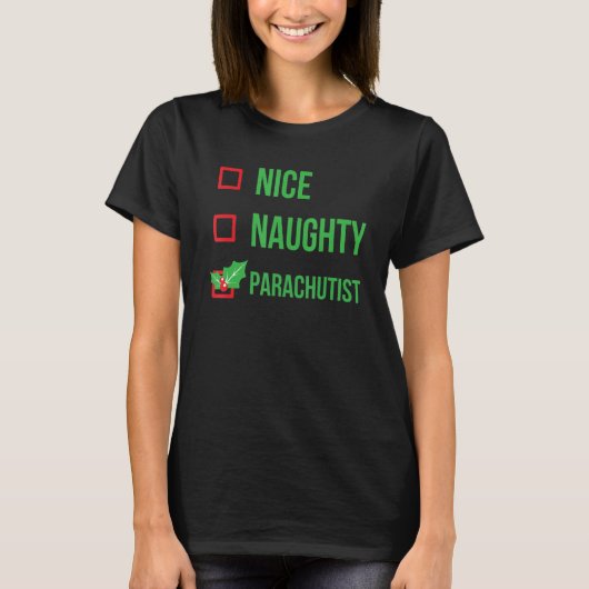 Parachutist Grappige Pyjama Kerstmis T-shirt (Voorkant)