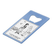 Parachutist Skydiving heeft probleem Creditkaart Flessenopener (Voorkant Gekanteld)