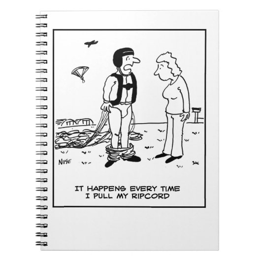 Parachutist Skydiving heeft probleem Notitieboek (Voorkant)