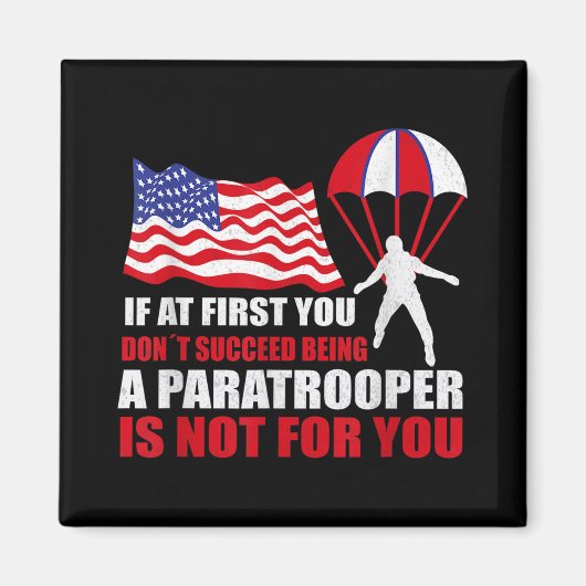 Parachutist trots voor 82e Airborne Veterans Magneet (Voorkant)