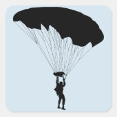 Parachutist Vierkante Sticker (Voorkant)