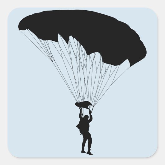 Parachutist Vierkante Sticker (Voorkant)